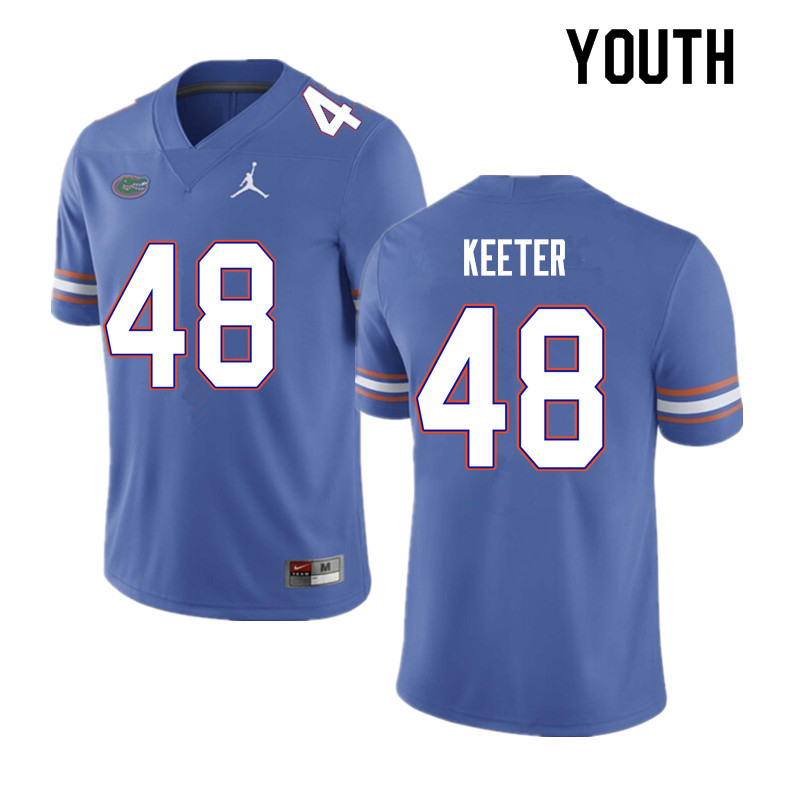 Youth #48 Noah Keeter Florida Gators College Football Jerseys Sale-Blue - Click Image to Close